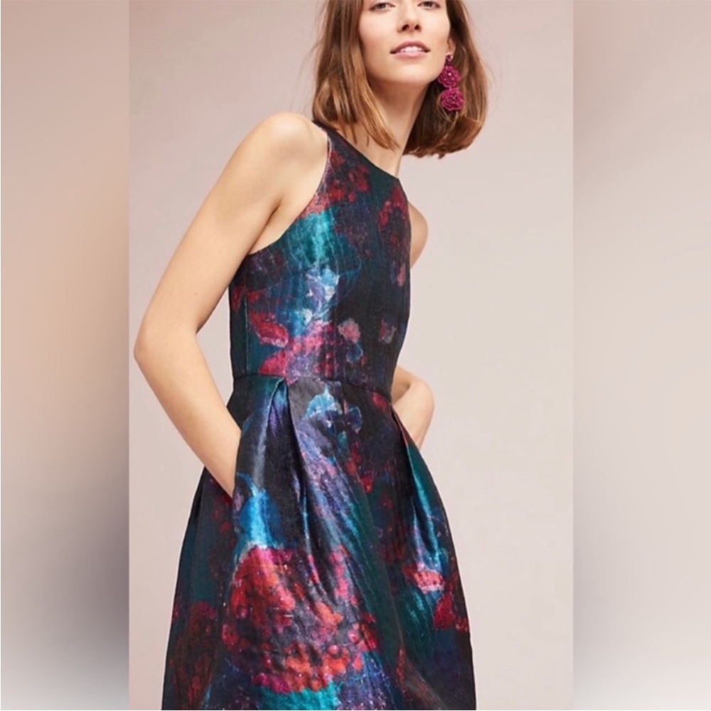 Anthropologie x Hutch Erin Jewel Toned Floral Dress